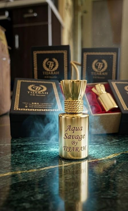 Tijarah Aqua Savage Roll-on Attar, Non-Alcoholic, Long Lasting, 12ml